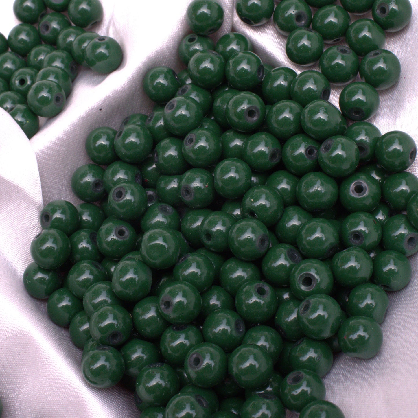 Green Glass Beads of 8mm for jewelry making, DIY craft and many more