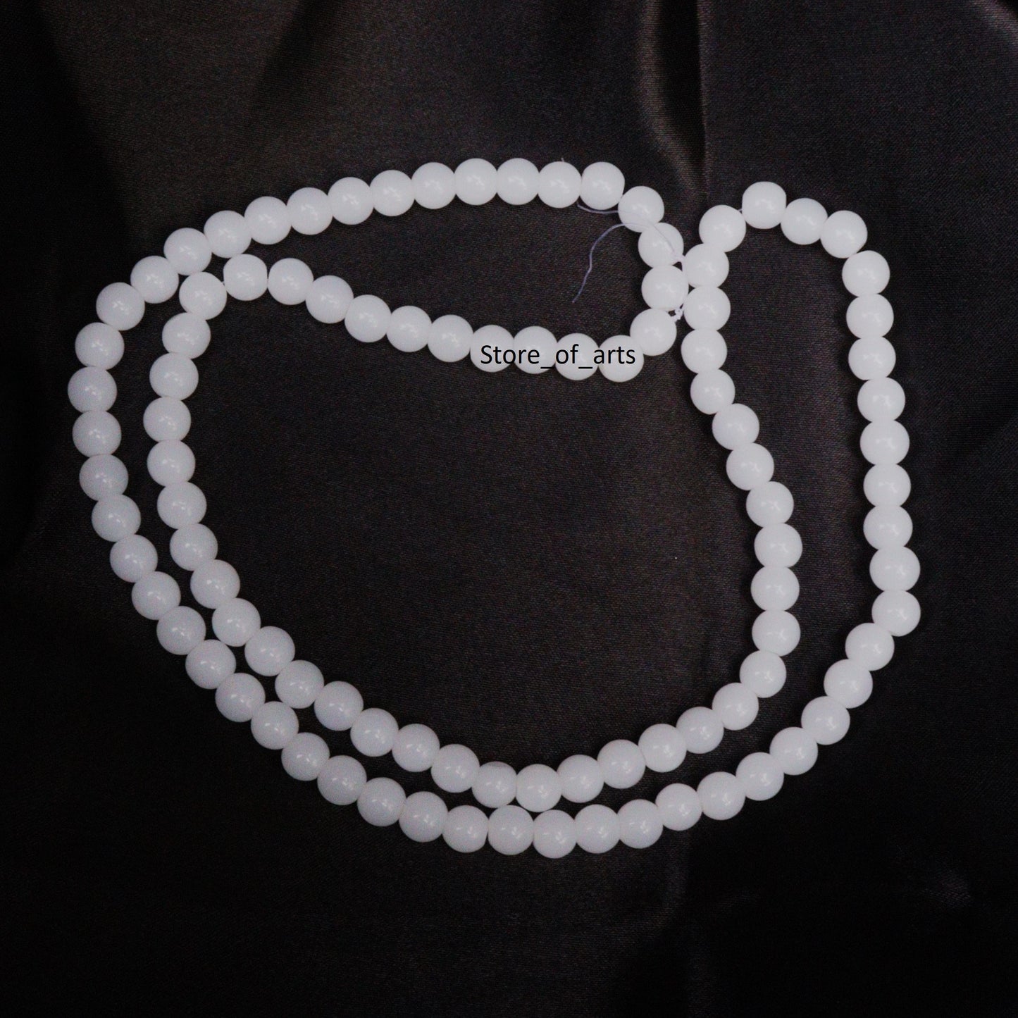 Glass beads of 8mm White and Neon Orange beads combo for jewelry making, Each pack contains 100pcs (Total 200pcs)