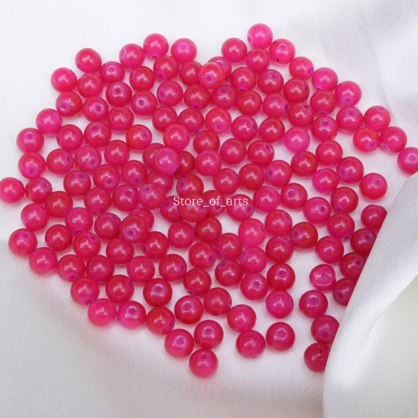 Pink Glass Beads of 8mm for jewelry making, DIY craft and many more