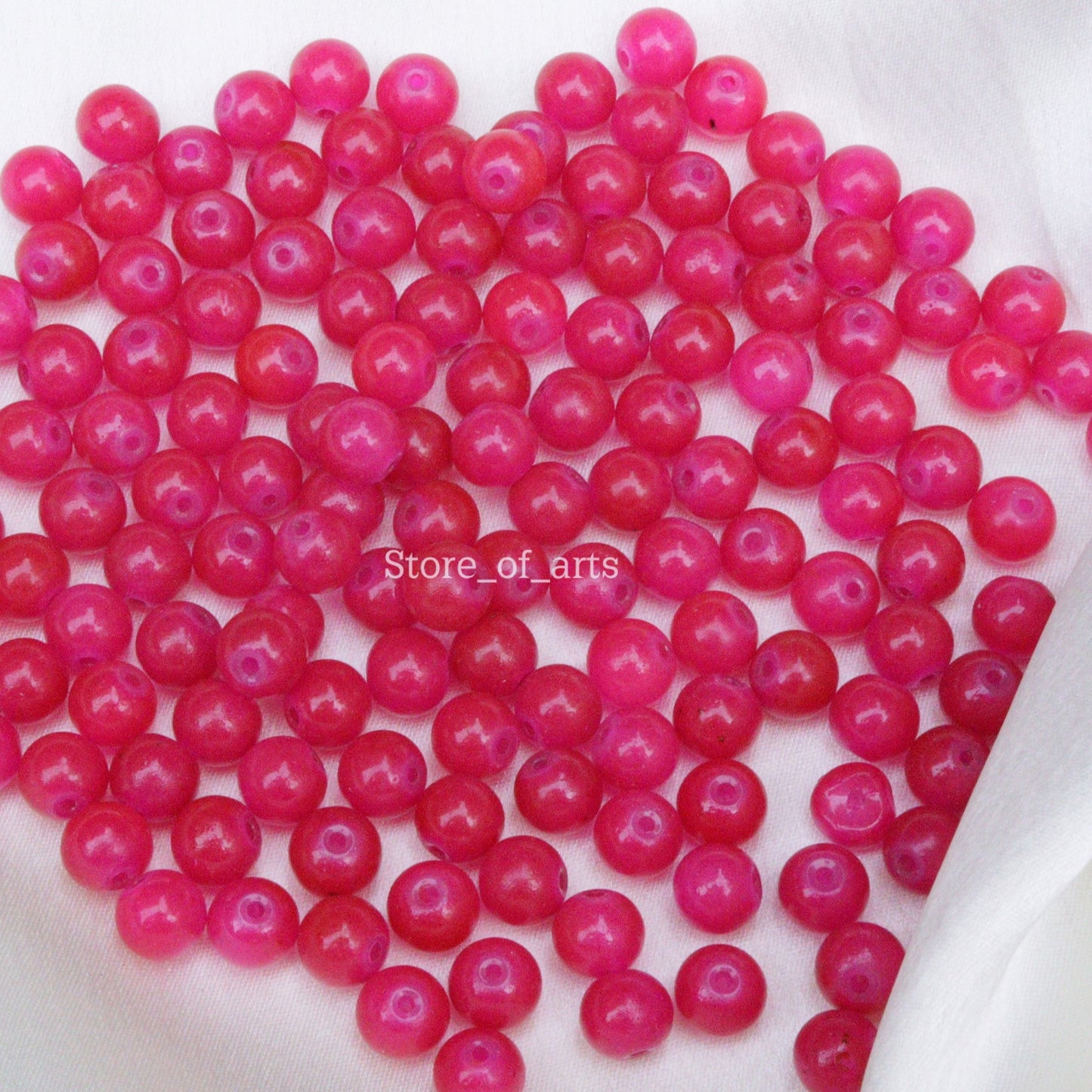 Glass Beads Dark Pink 8mm Round for Jewelry Making, 500gm approx. 800 beads