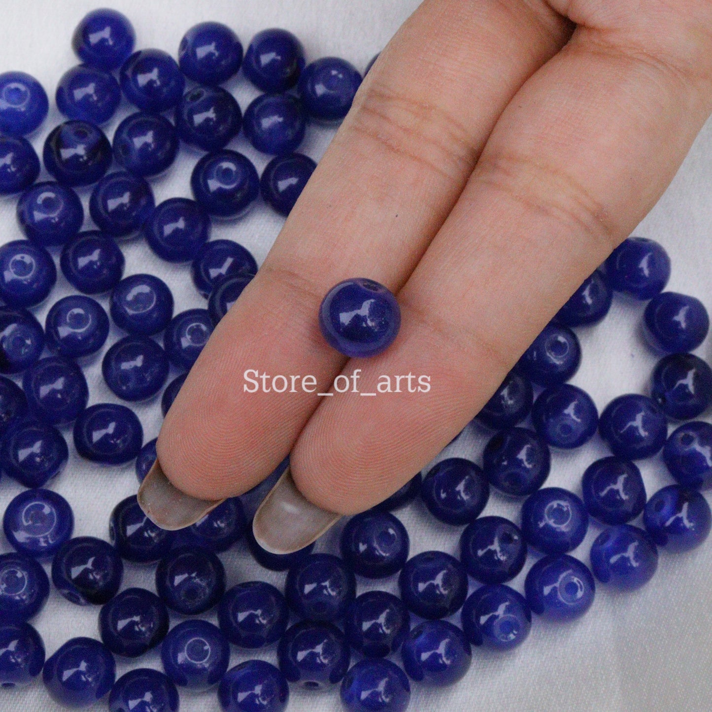 Multicolor 8mm Glass Beads Combo Pack with free Elastic Thread - 800 Beads (100 Beads per Color)
