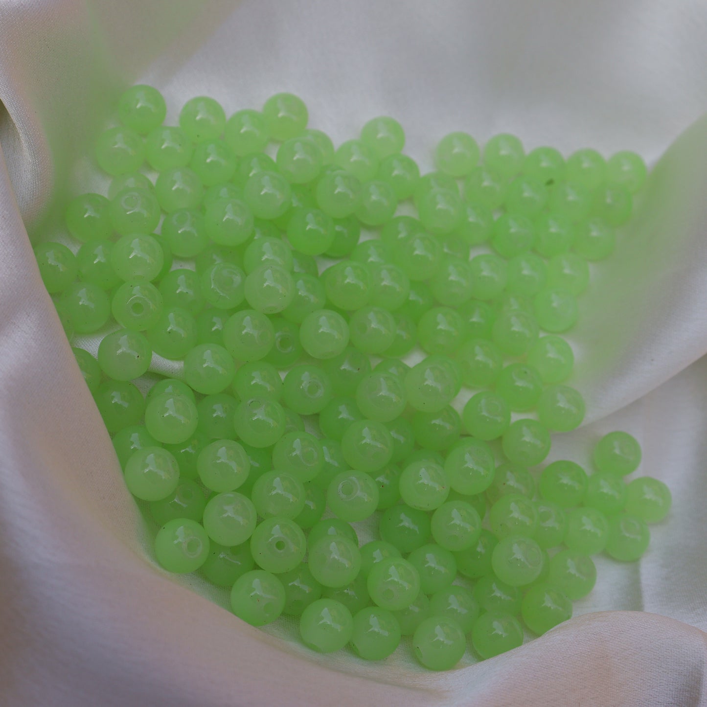 Glass Beads Light Green 8mm Round for Jewelry Making, 500gm approx. 800 beads