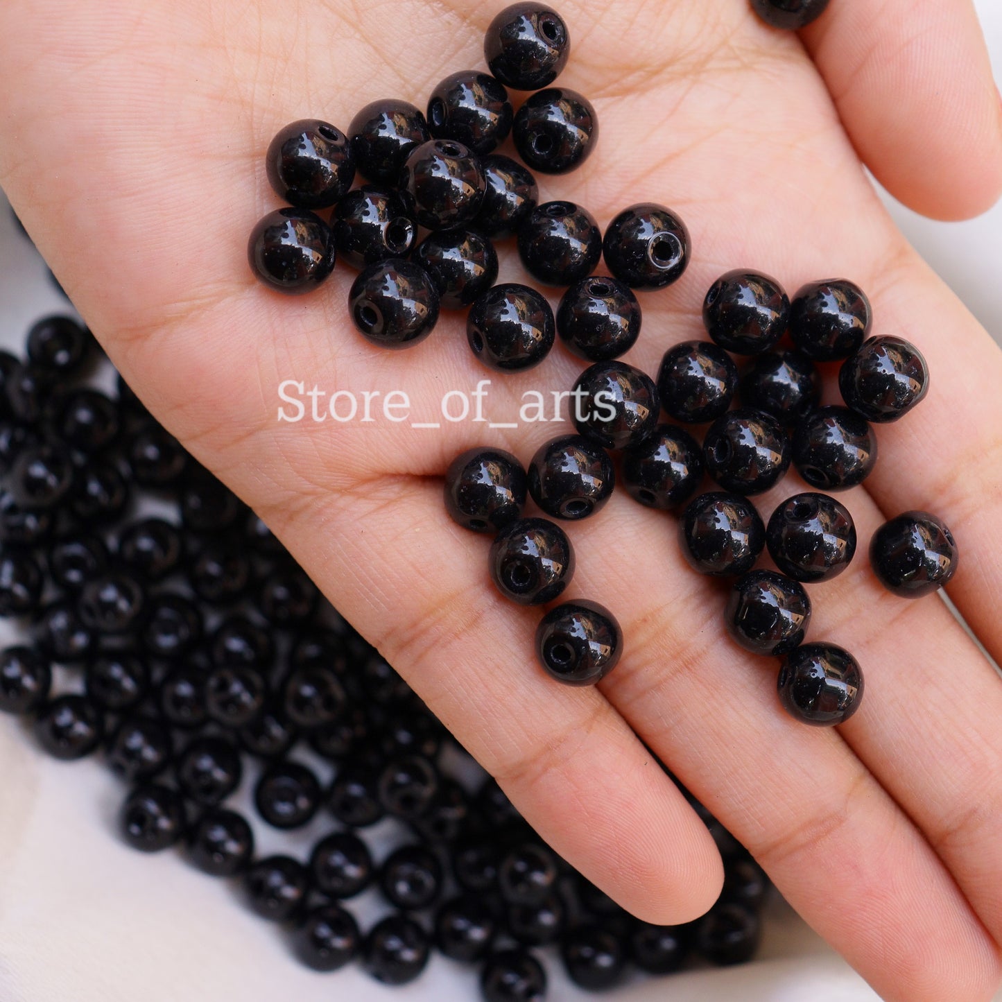 1,000 8mm Black Glass Beads for Multi-Purpose Crafting
