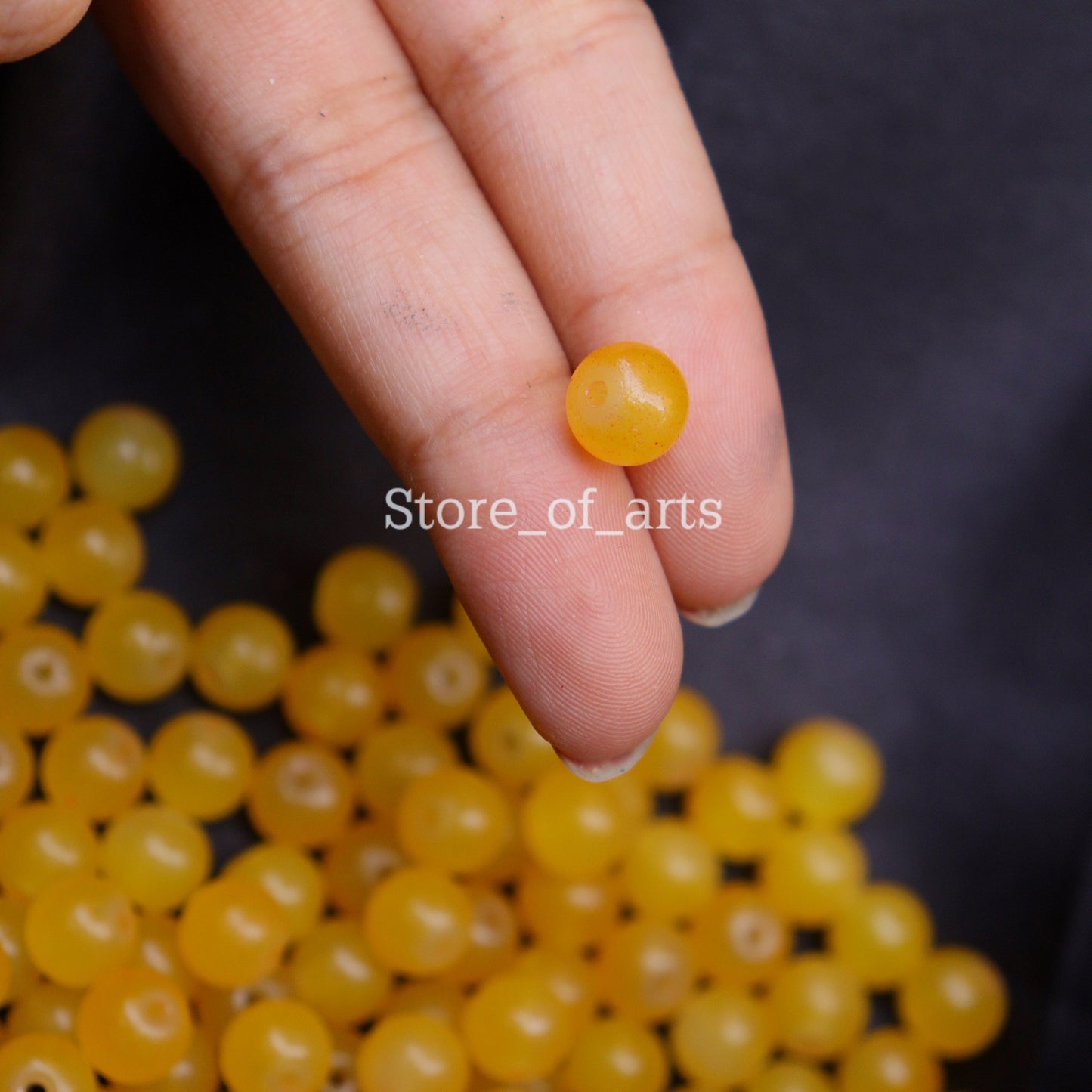 Yellow Glass Beads of 8mm for jewelry making, DIY craft and many more.