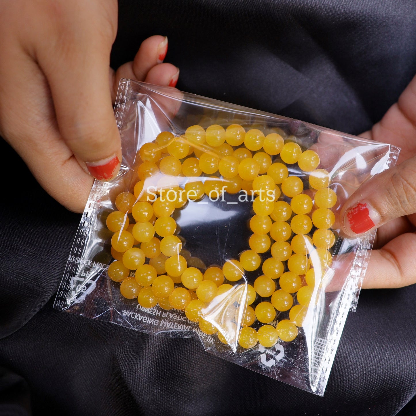 Yellow Glass Beads of 8mm for jewelry making, DIY craft and many more.