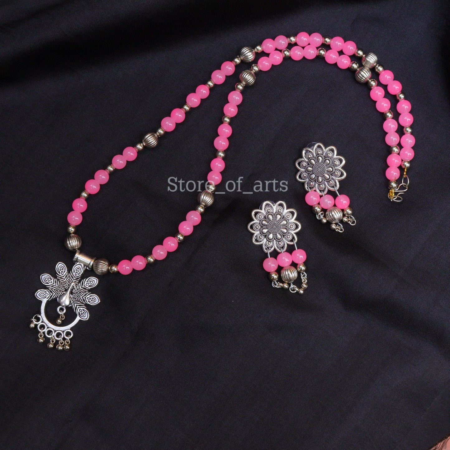 Beautiful Peacock Necklace set with earrings for women