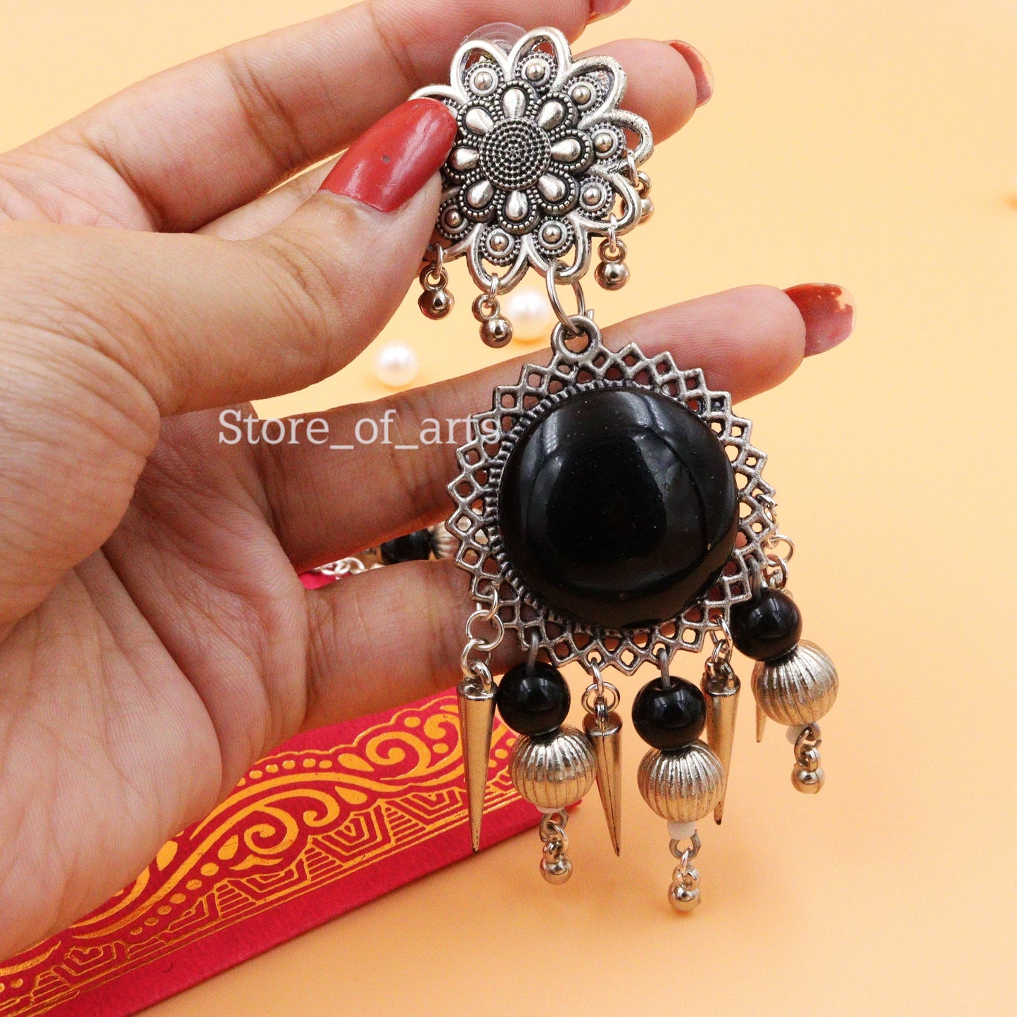 Black party wear earrings for women