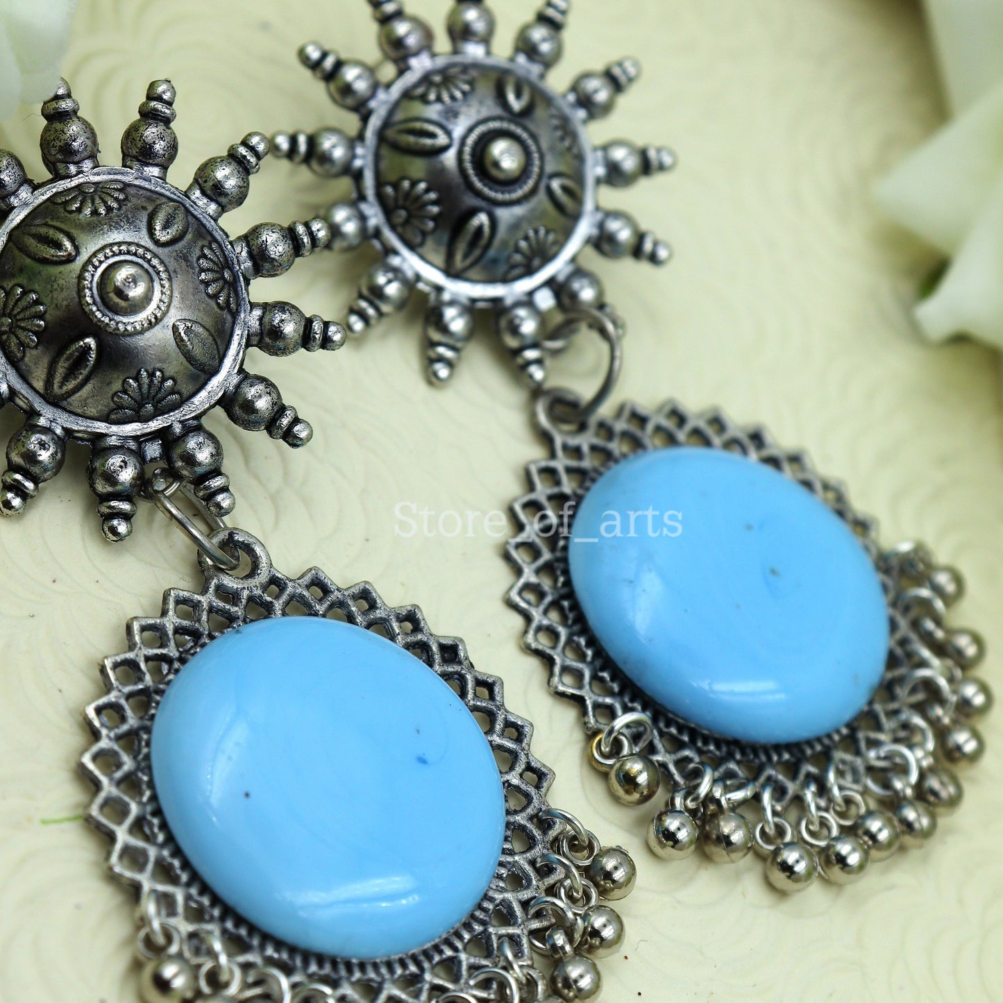 Sky Blue party wear earrings for women