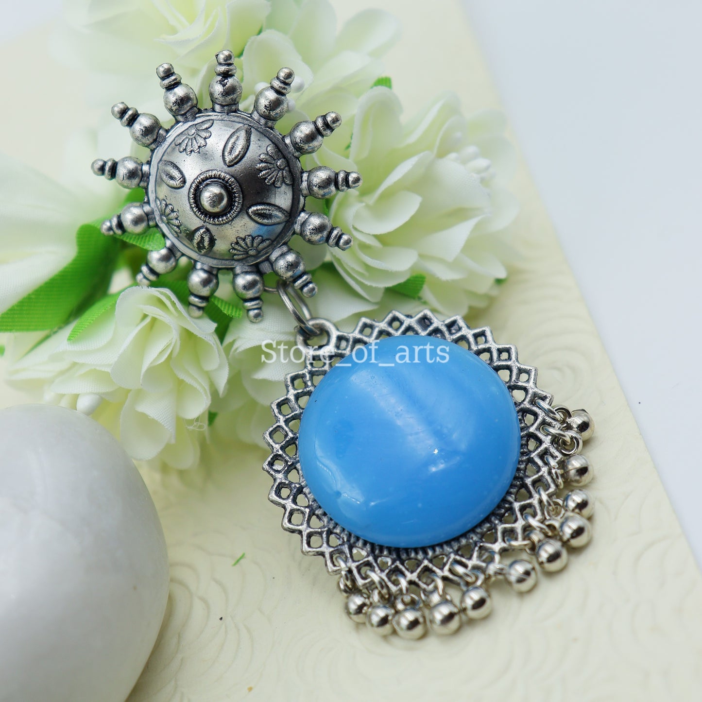 Blue party wear earrings for women