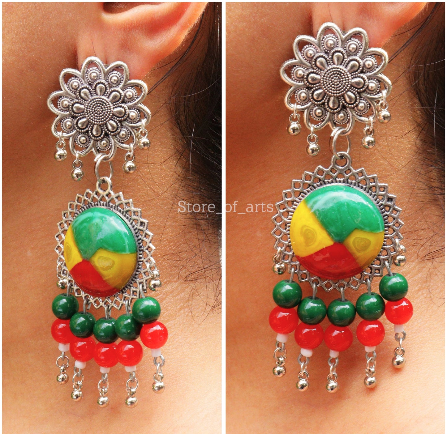 Creative Multicolor oxidized earrings for women, Heavy Party wear earrings