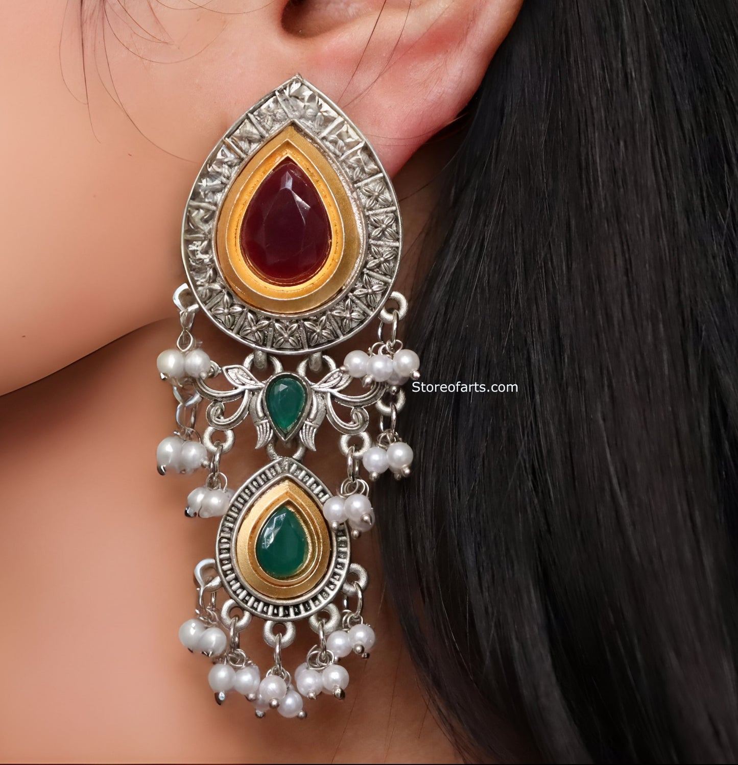 Sleek Silver: German Silver Earrings for women