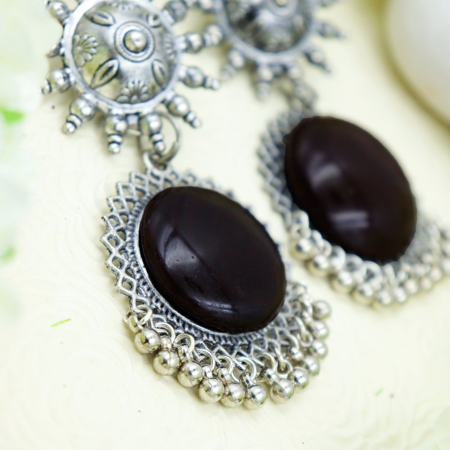 Black party wear earrings for women