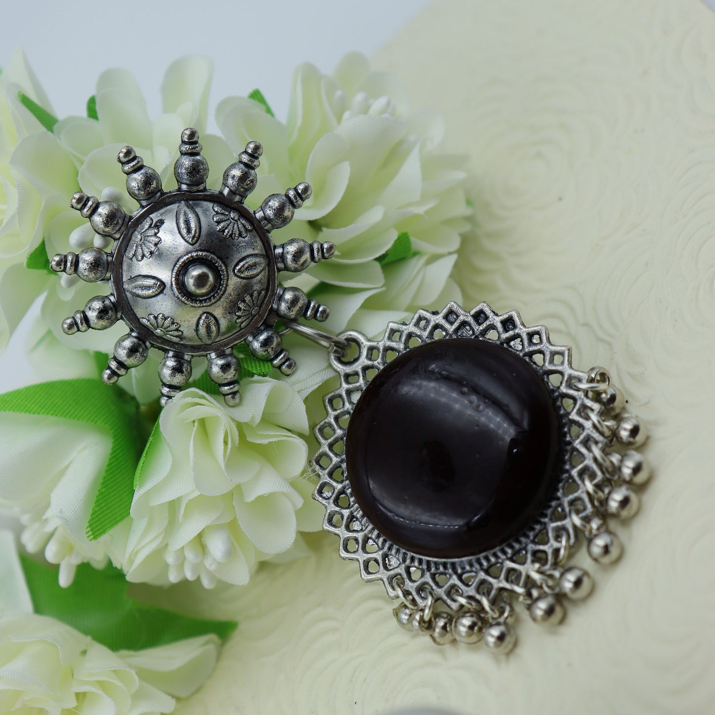 Black party wear earrings for women