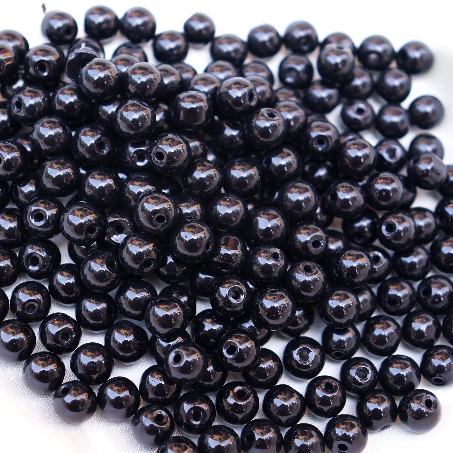 1,000 8mm Black Glass Beads for Multi-Purpose Crafting