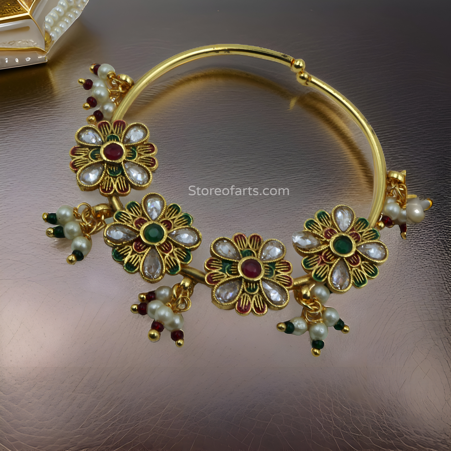 Premium Nath Ring with Elegant Chain | Elevate Your Traditional Look with Anti Tarnish Jewelry