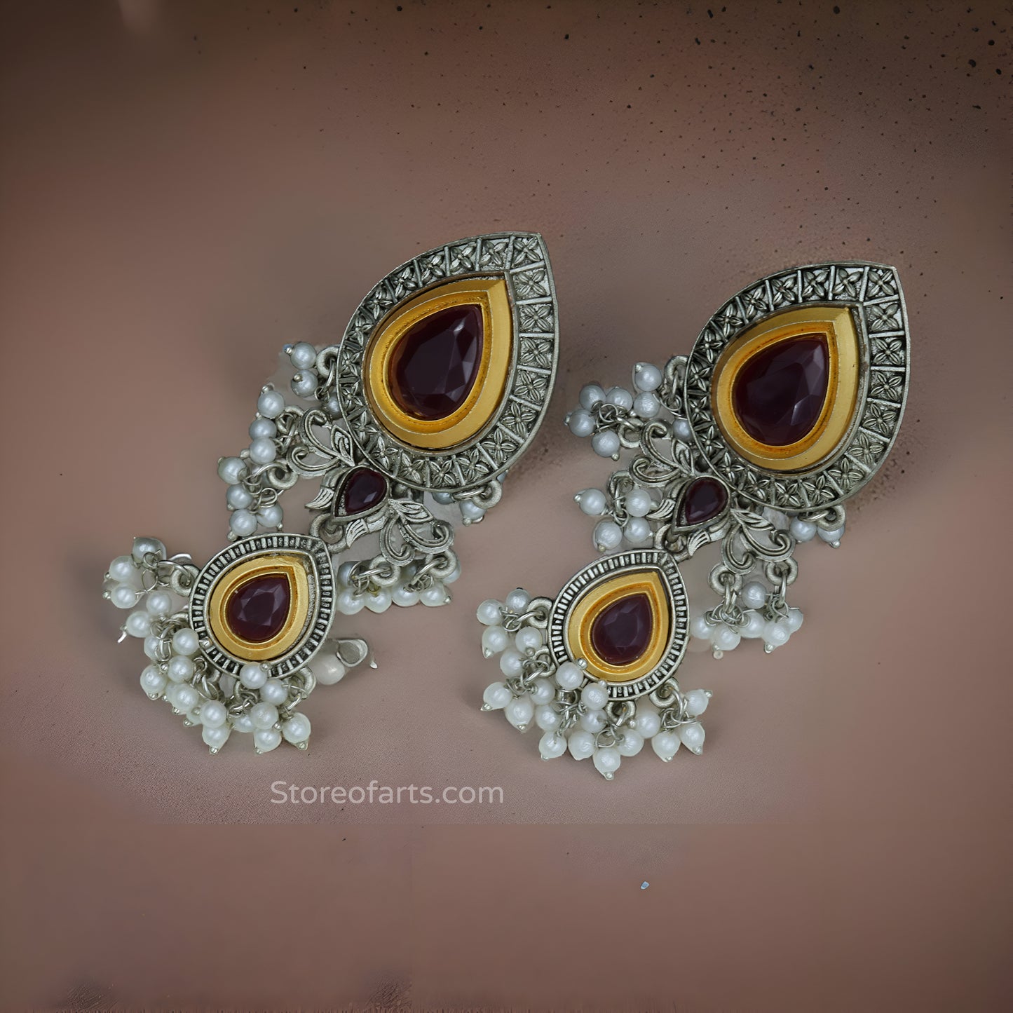 Accessorize with Women's Stone Earrings in German Silver