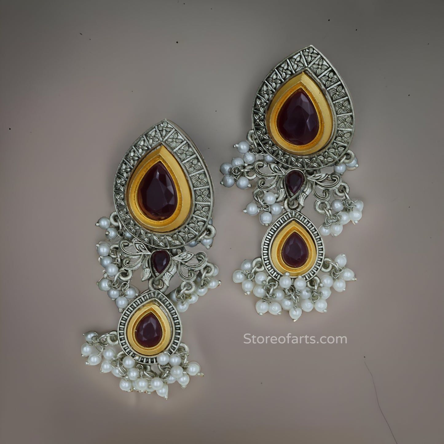 Accessorize with Women's Stone Earrings in German Silver