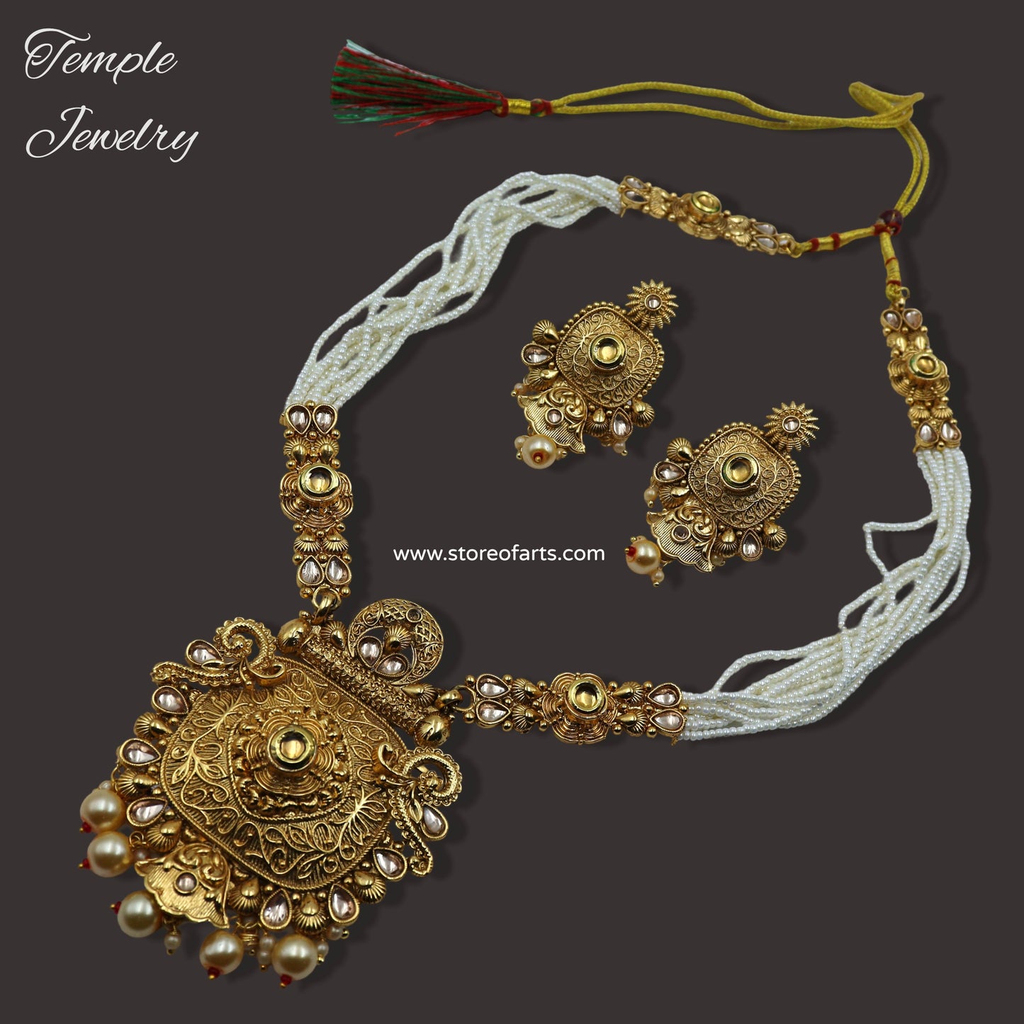 Exquisite Temple Jewelry Necklace Set: Timeless Elegance for Women