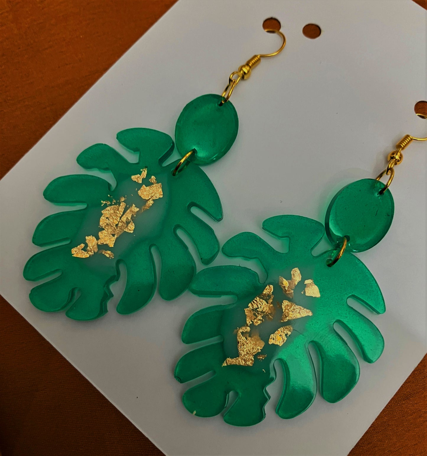 Store_of_arts (pp creations) Leaf Style handmade earrings for women, Set of 1 (Sea Green)