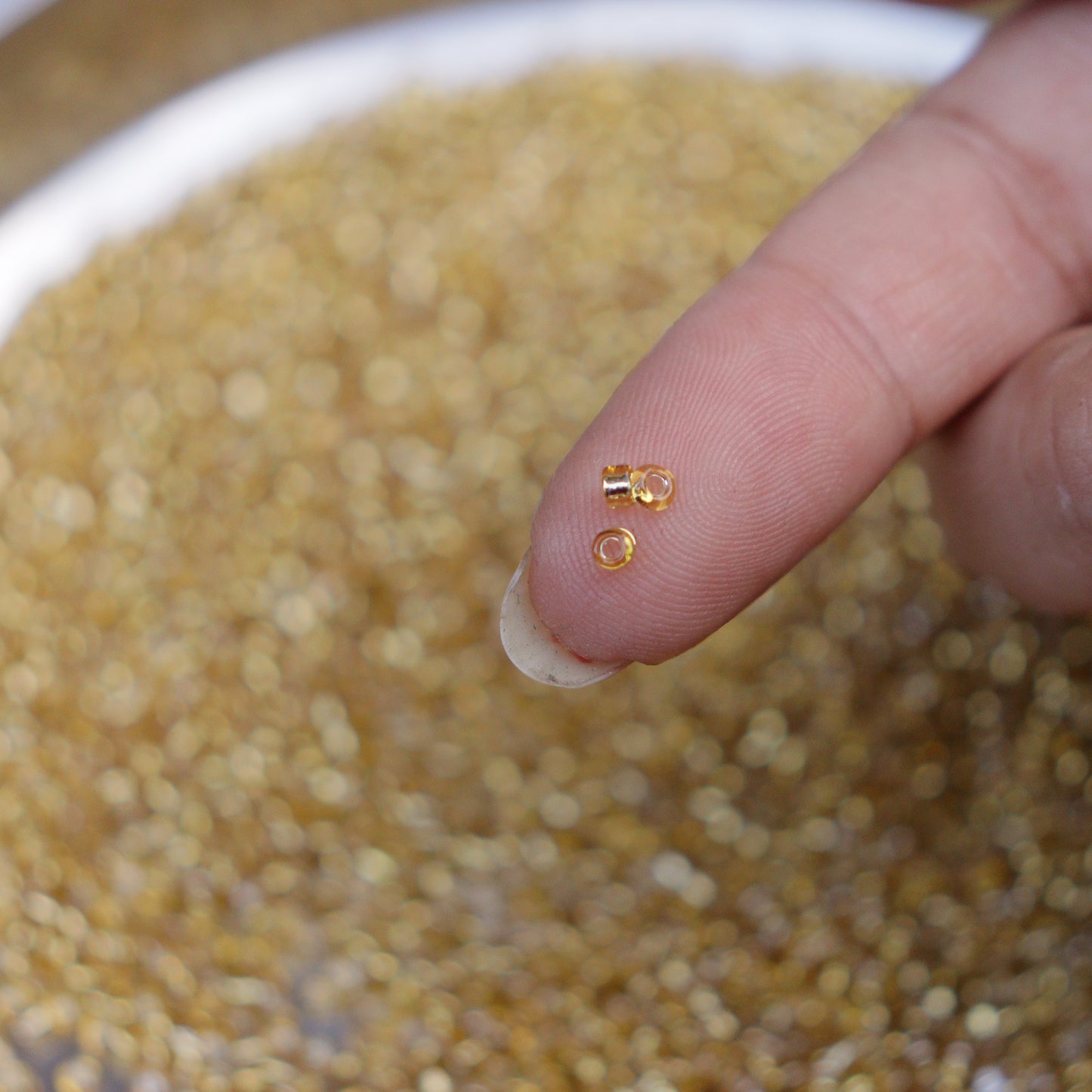 Seed Glass Beads kit of 2mm (11/0) Golden and Silver Beads, Pack of 2 (50gm each, total 100gm)