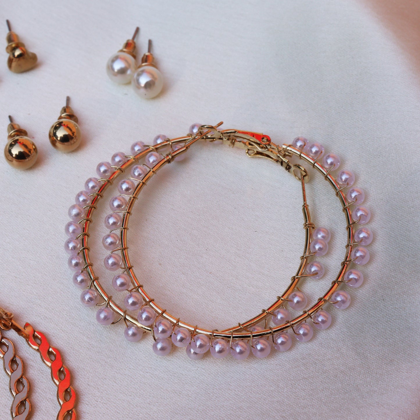 Combo Earrings for Women | set of 6 earrings | Trendy pearl Studs and Hoop Earrings