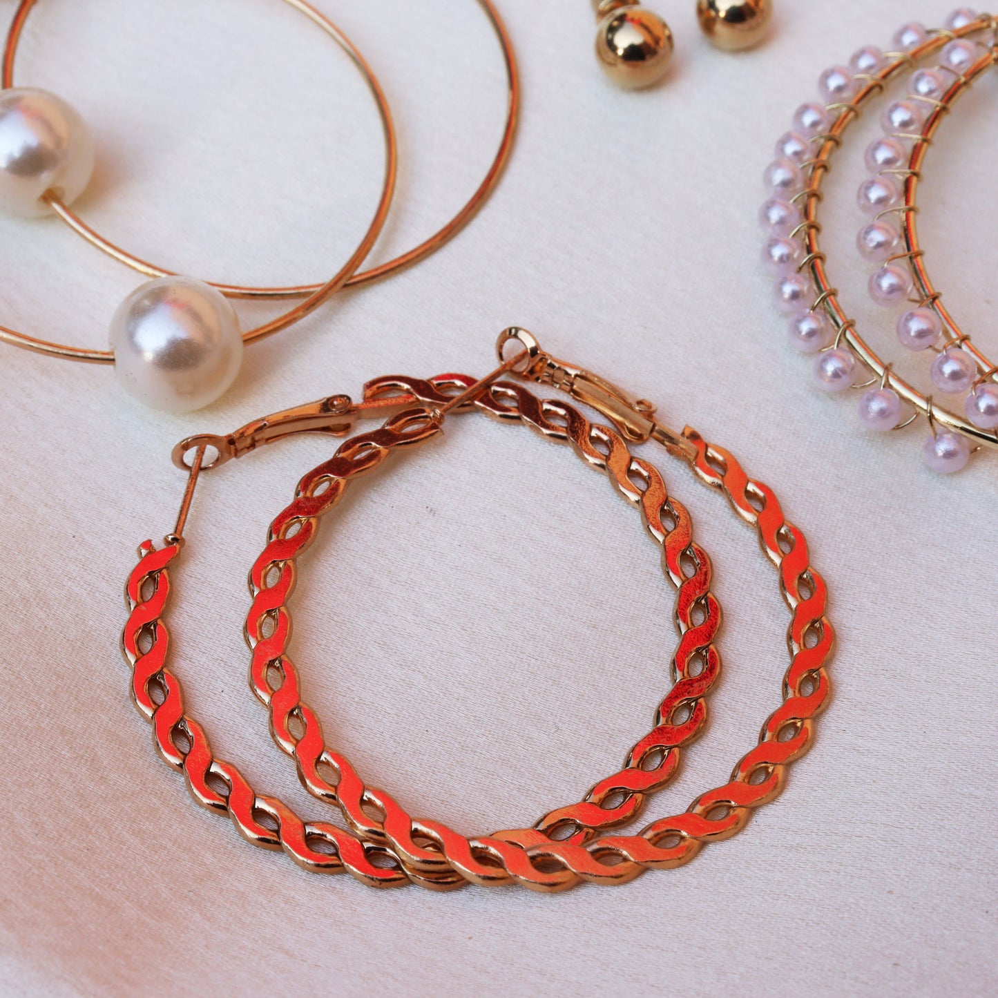 Combo Earrings for Women | set of 6 earrings | Trendy pearl Studs and Hoop Earrings