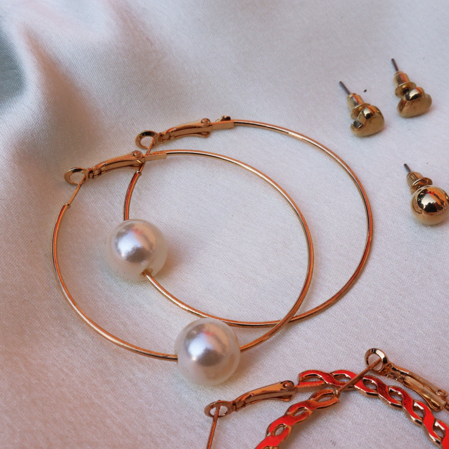 Combo Earrings for Women | set of 6 earrings | Trendy pearl Studs and Hoop Earrings
