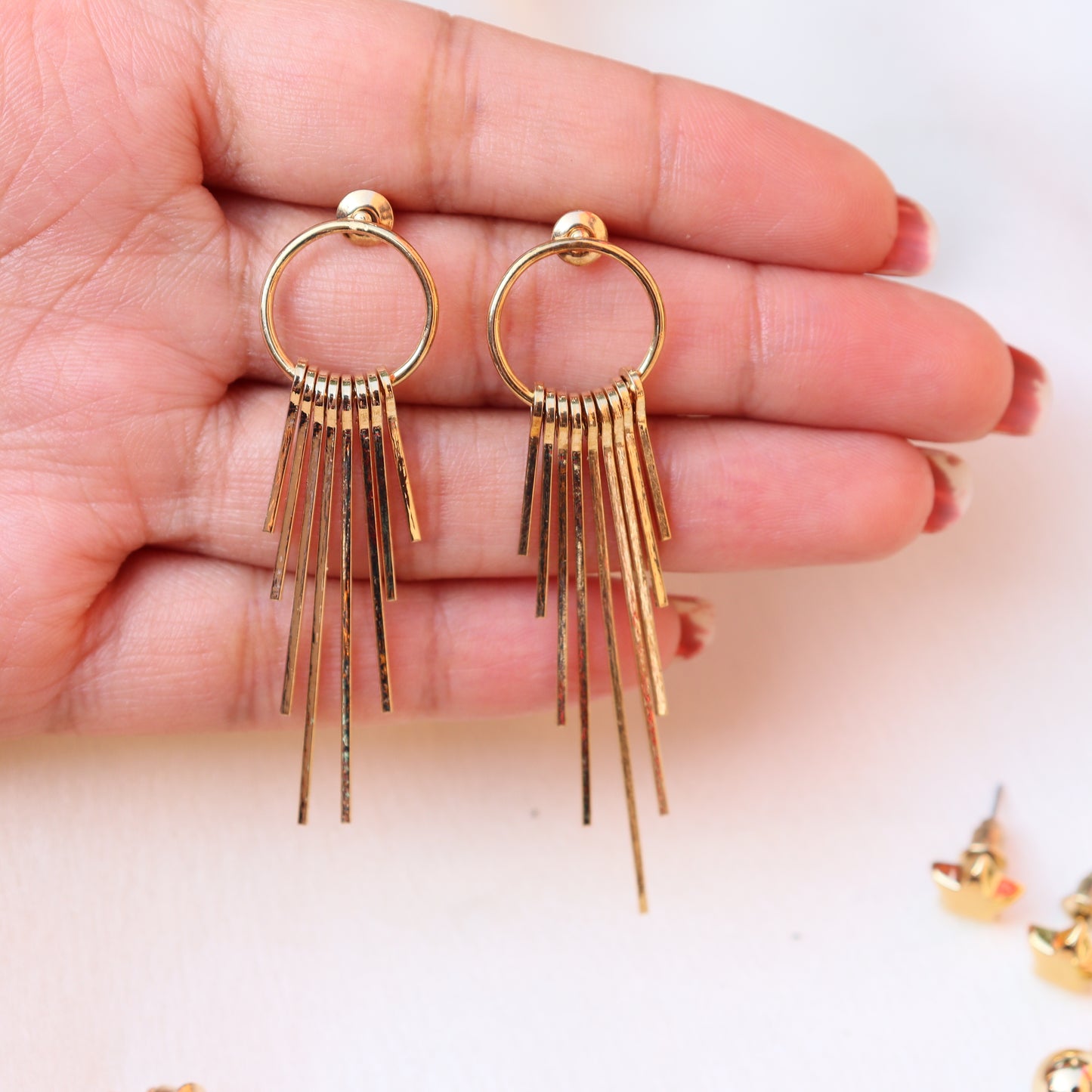 Combo Golden Earrings for Women | set of 6 earrings | Trendy Gold Studs and Hoop Earrings