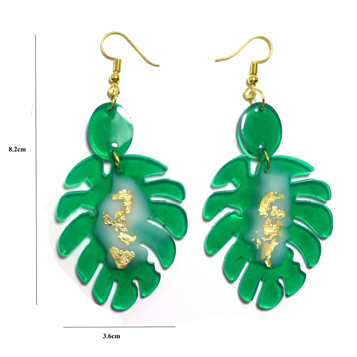 Store_of_arts (pp creations) Leaf Style handmade earrings for women, Set of 1 (Sea Green)