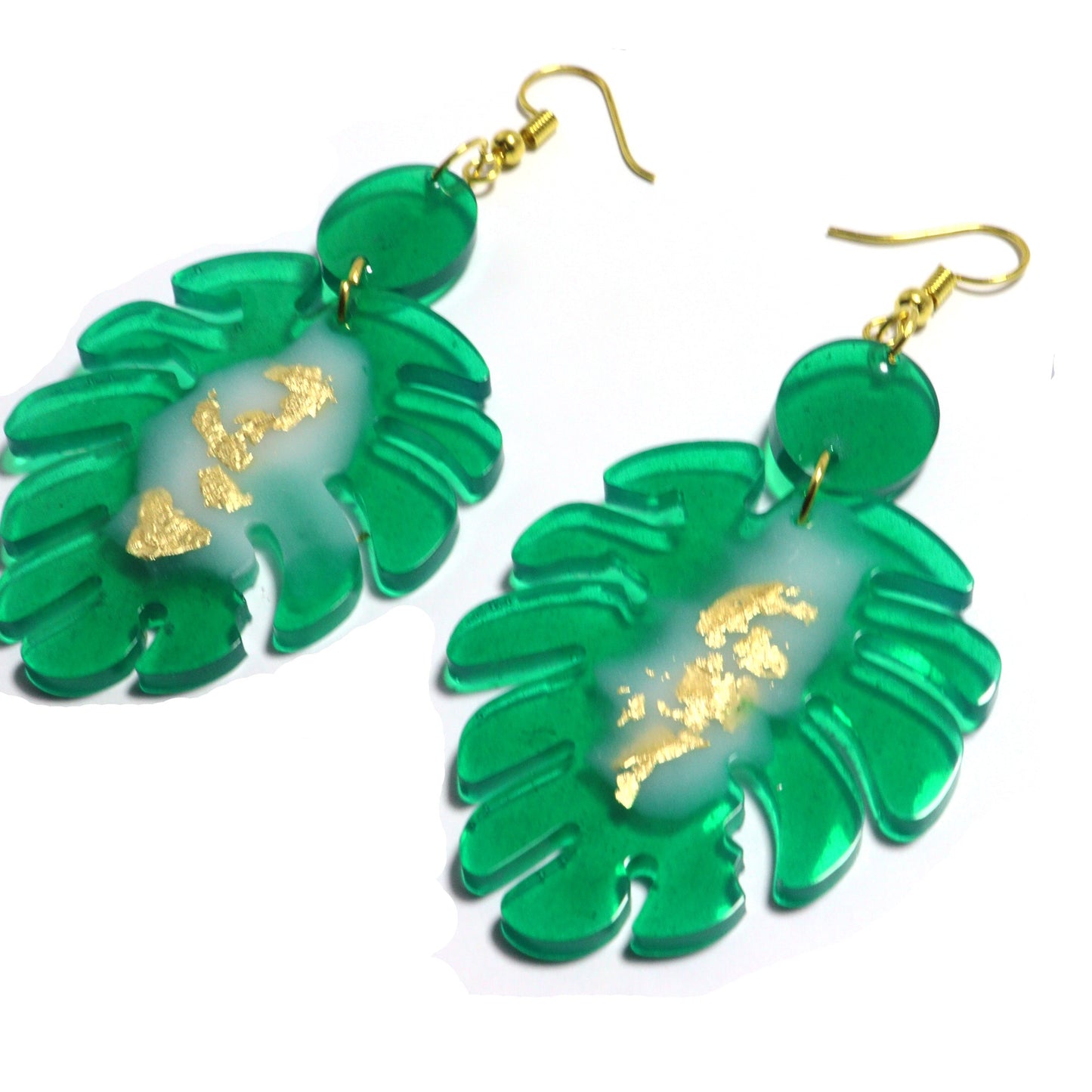 Store_of_arts (pp creations) Leaf Style handmade earrings for women, Set of 1 (Sea Green)