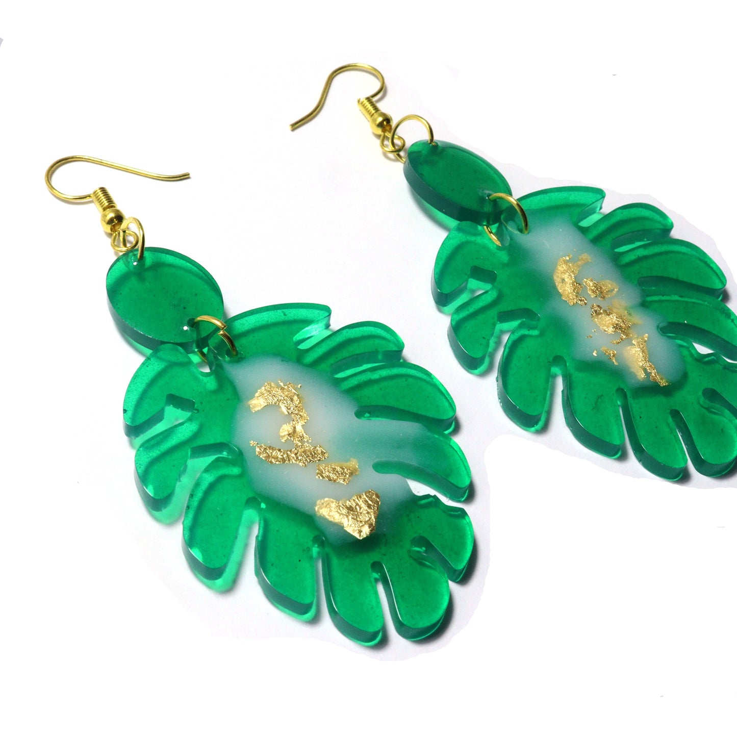 Store_of_arts (pp creations) Leaf Style handmade earrings for women, Set of 1 (Sea Green)