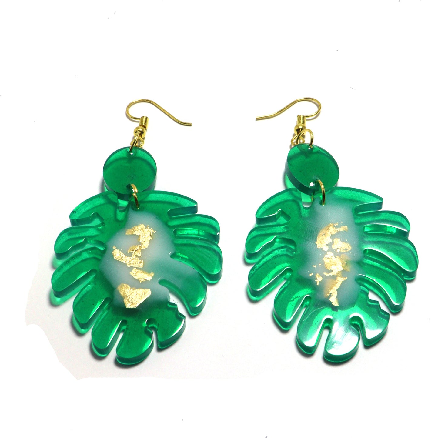 Store_of_arts (pp creations) Leaf Style handmade earrings for women, Set of 1 (Sea Green)