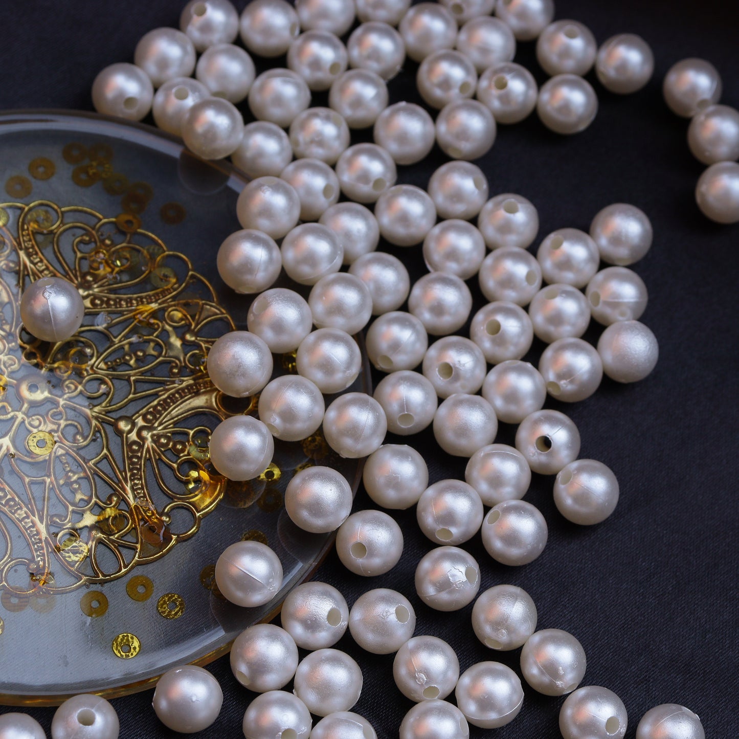 Pearl beads of 10mm for jewellry making, Embroidery work, DIY craft / Pack include 500pcs