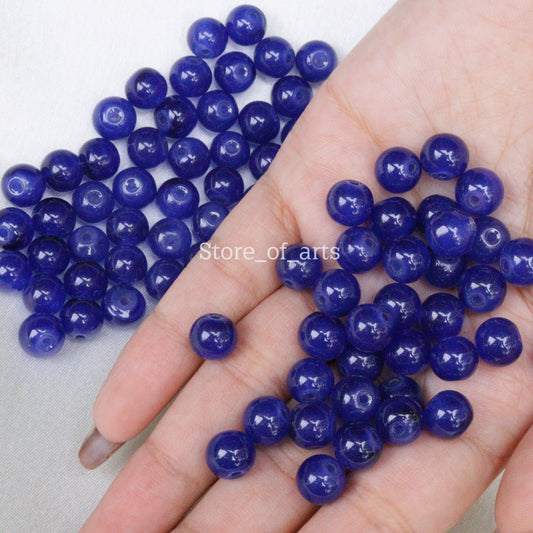 Royal blue Glass Beads of 8mm for jewelry making, DIY craft and many more