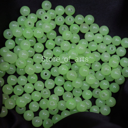 Glass Beads Light Green 8mm Round for Jewelry Making, 500gm approx. 800 beads