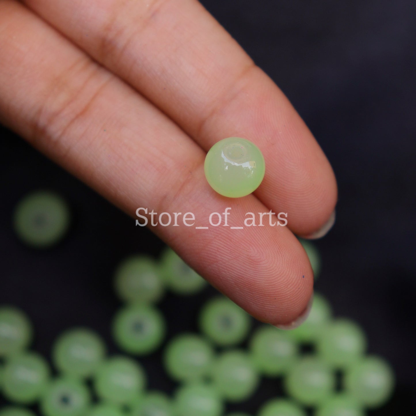 Glass beads of 8mm Light Green and Maroon beads combo for jewelry making, Each pack contains 100pcs (Total 200pcs)