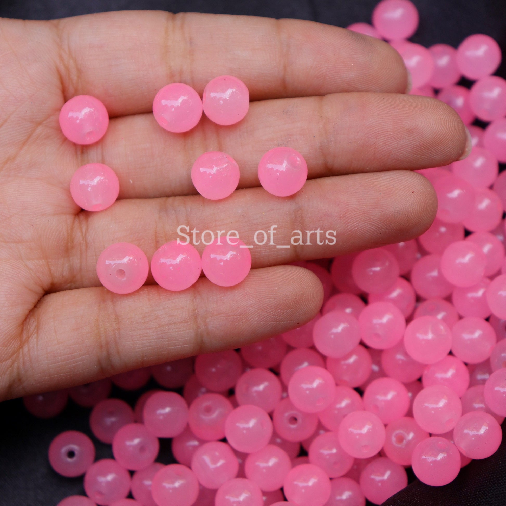 Glass beads of 8mm Light Green and Light Pink beads combo for jewelry –  Storeofarts (ppcreations)