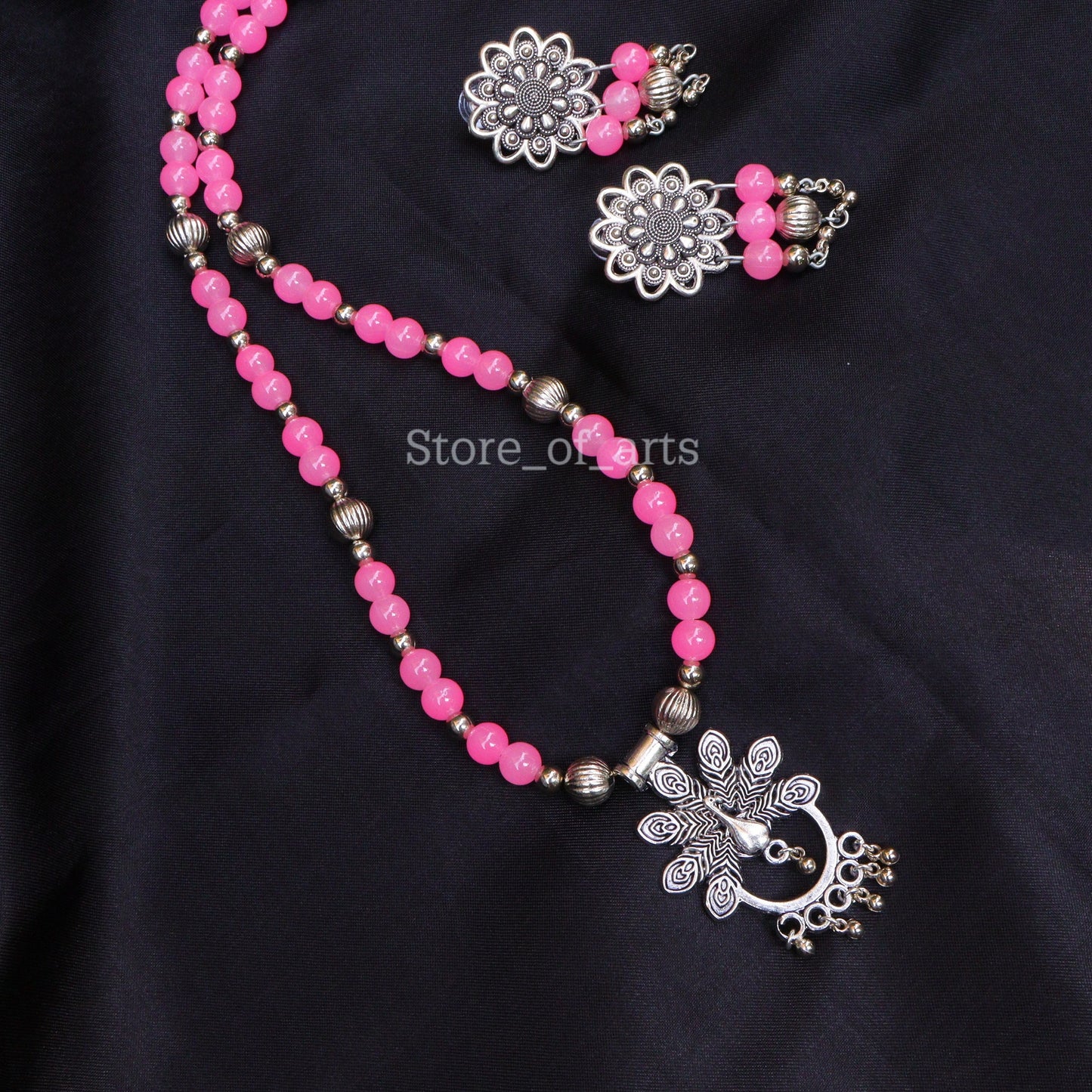 Beautiful Peacock Necklace set with earrings for women