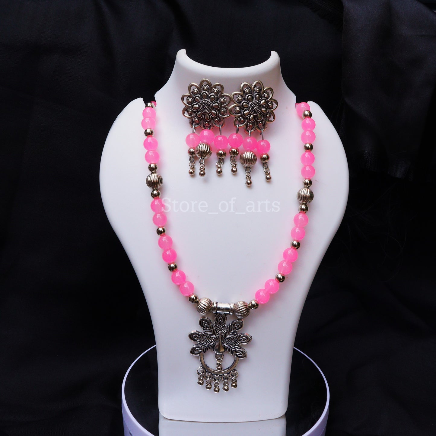 Beautiful Peacock Necklace set with earrings for women