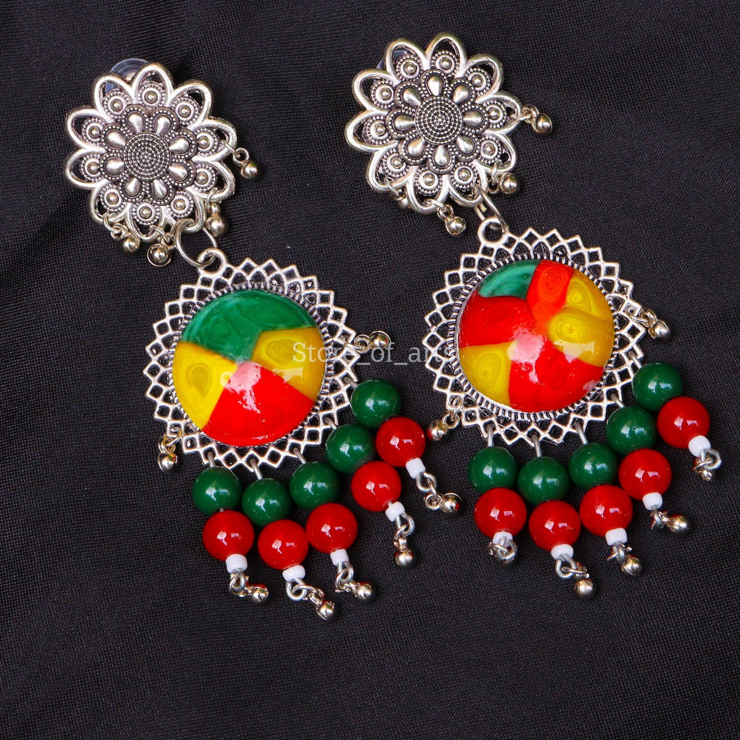 Creative Multicolor oxidized earrings for women, Heavy Party wear earrings