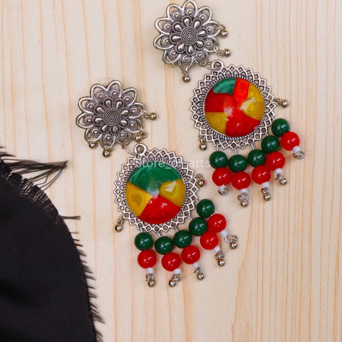 Creative Multicolor oxidized earrings for women, Heavy Party wear earrings