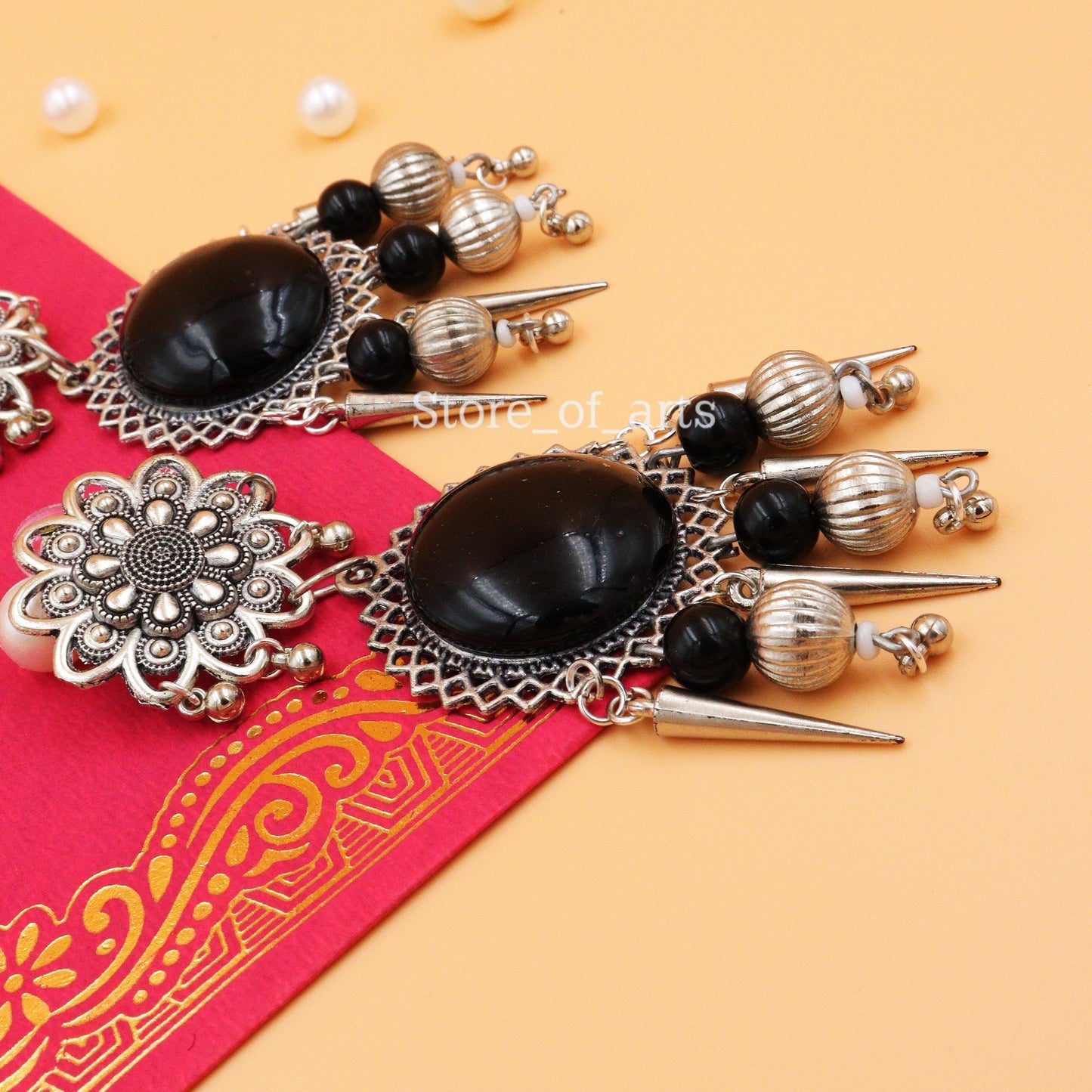 Black party wear earrings for women