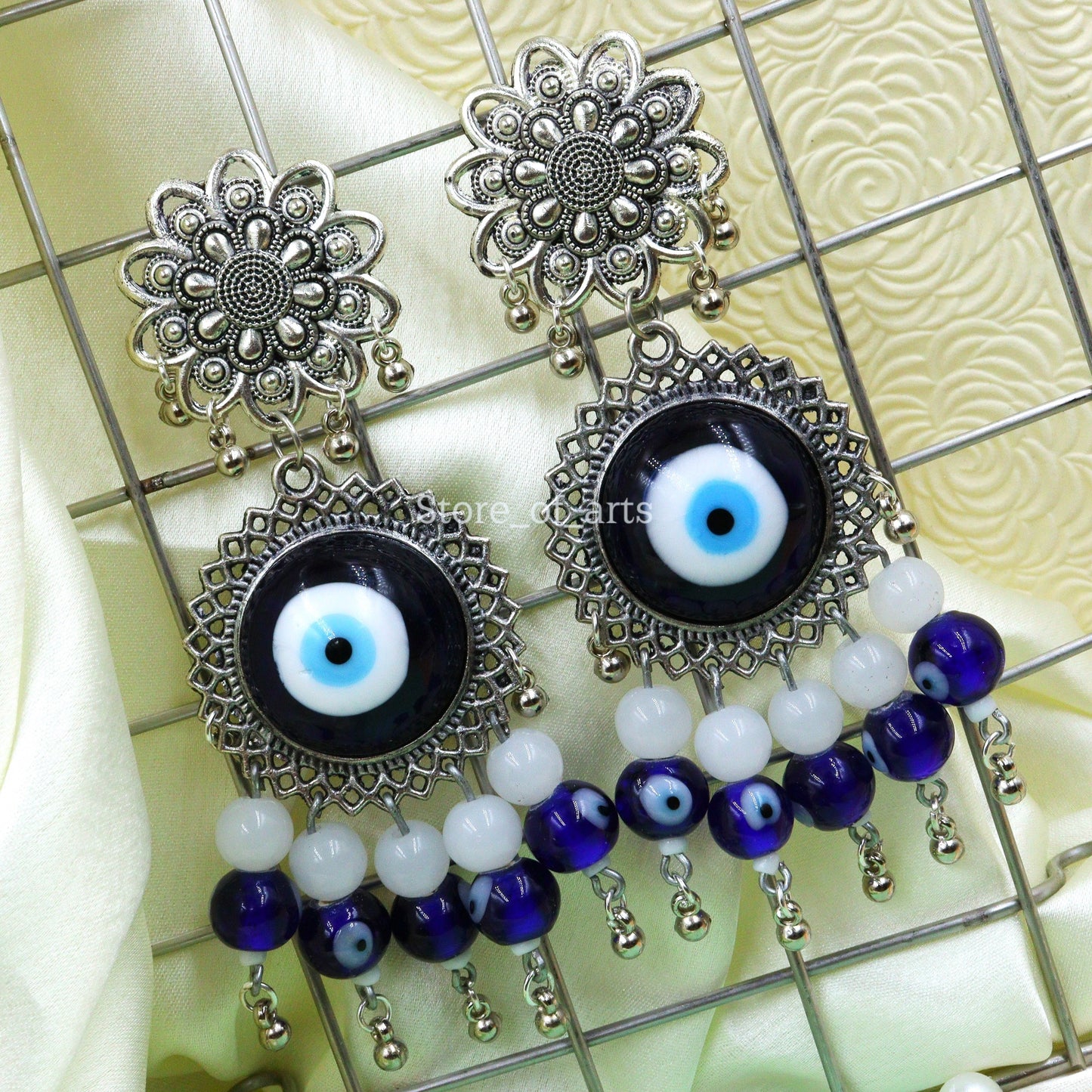 Evil eye party wear earrings for women