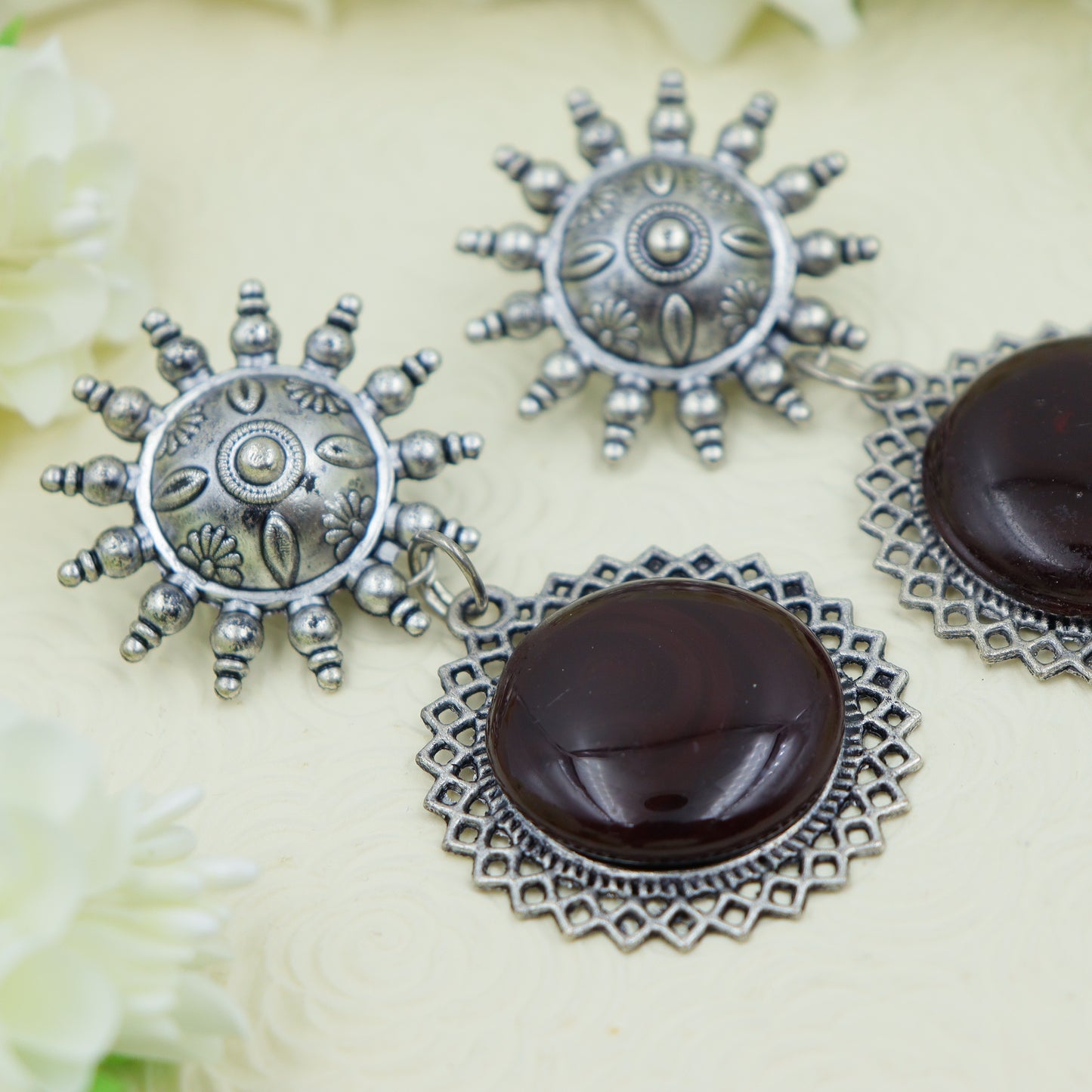 Brown party wear earrings for women