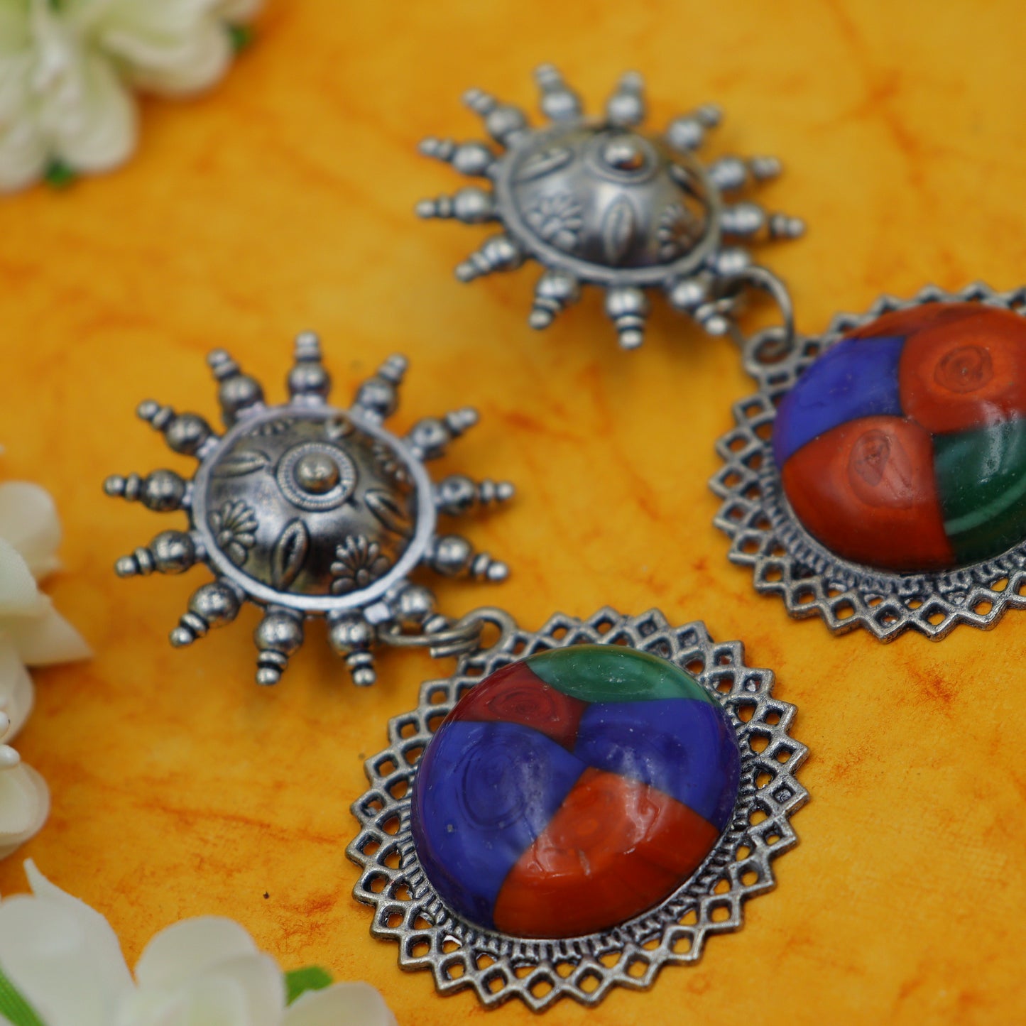Multicolor oxidized earrings for women