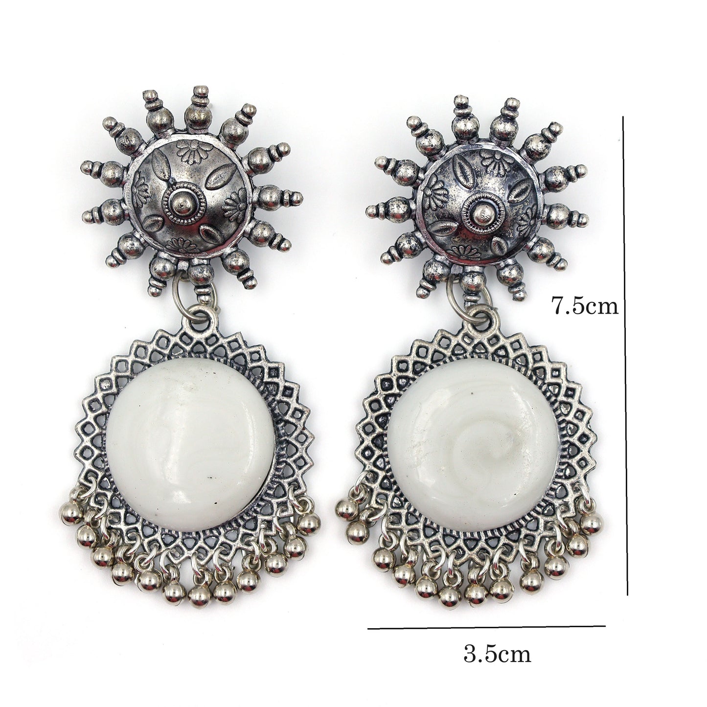 Party wear white earrings for women