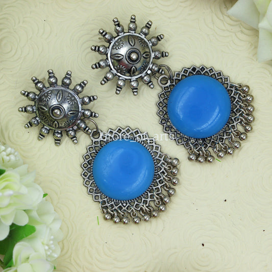 Blue party wear earrings for women