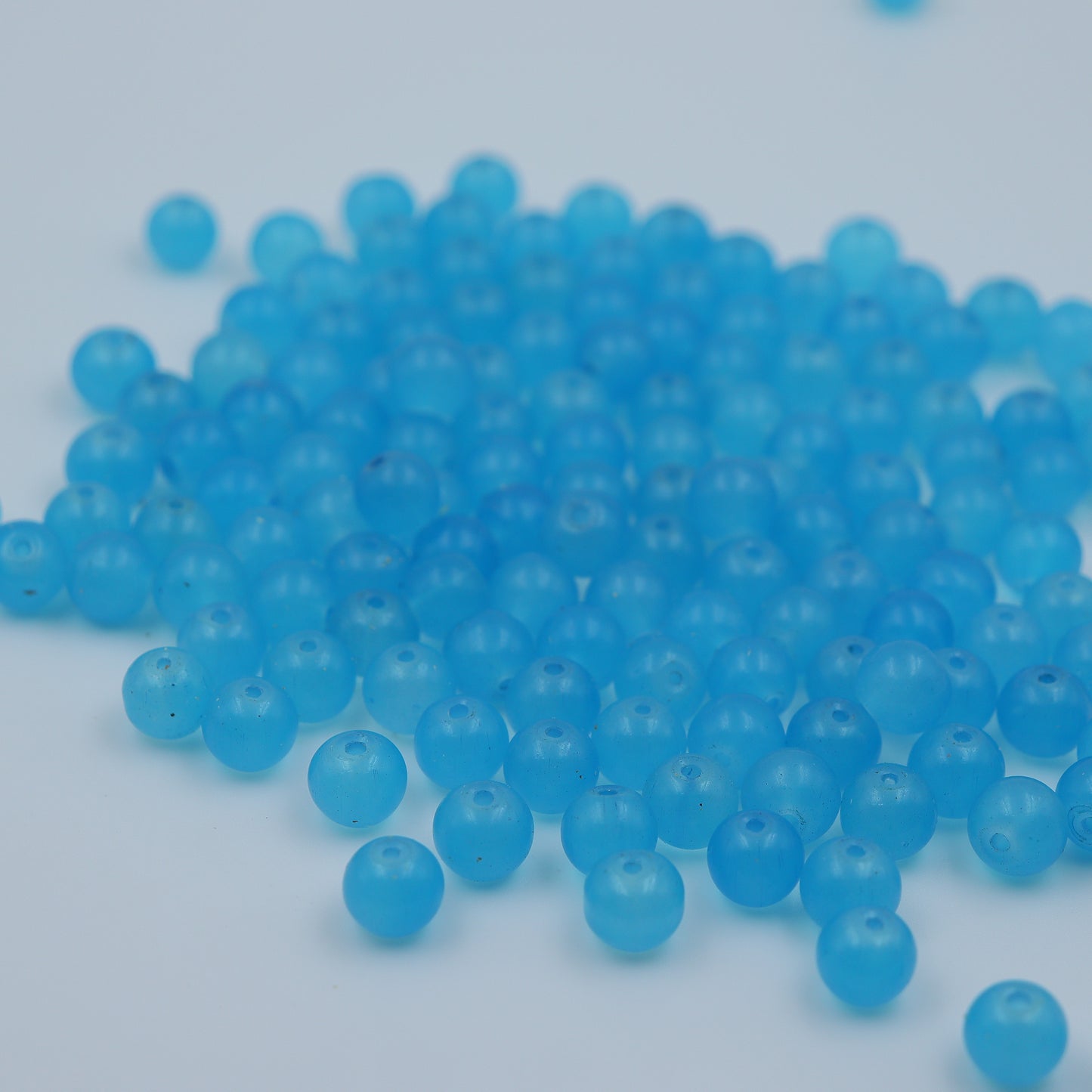 Glass Beads Sky Blue 8mm Round for Jewelry Making, 500gm approx. 800 beads