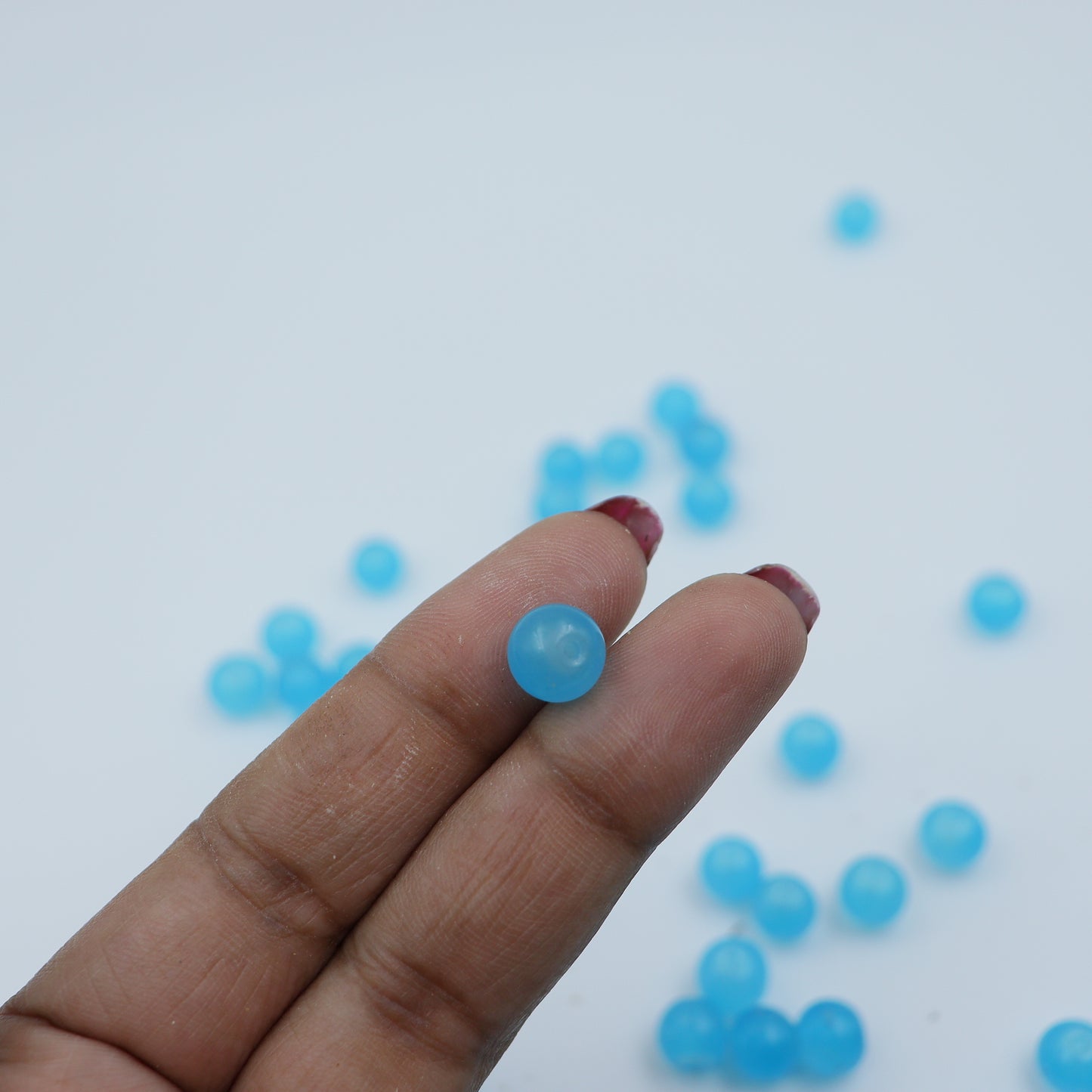 Glass Beads Sky Blue 8mm Round for Jewelry Making, 500gm approx. 800 beads