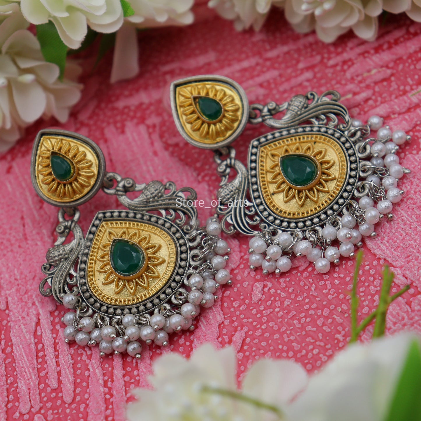 Beautiful Oxidized Gold & Silver Earrings: Radiant Style for Every Woman
